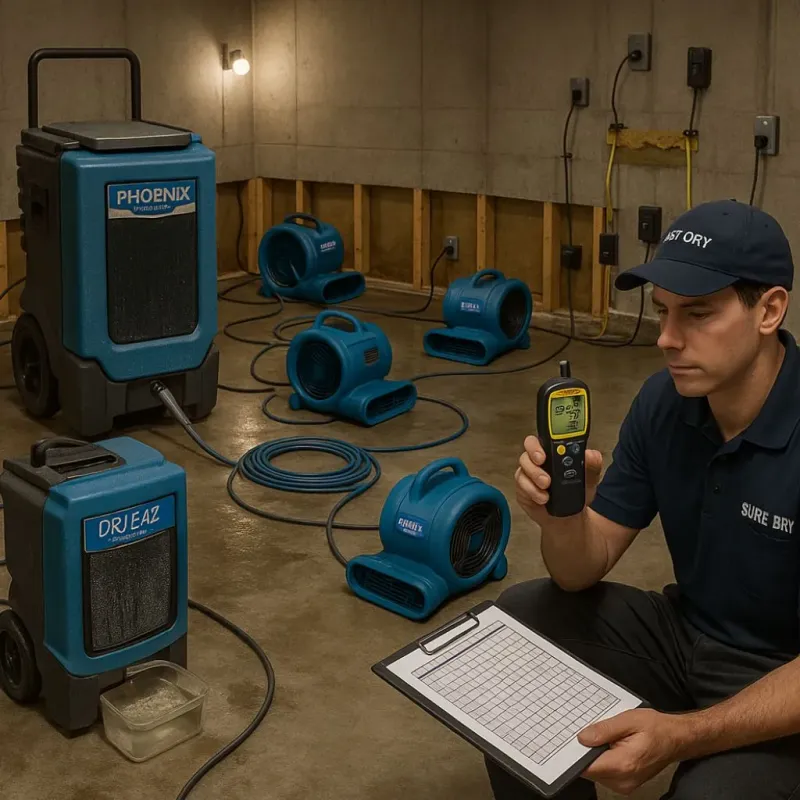 Structural Drying and Dehumidification process in Pahrump, NV